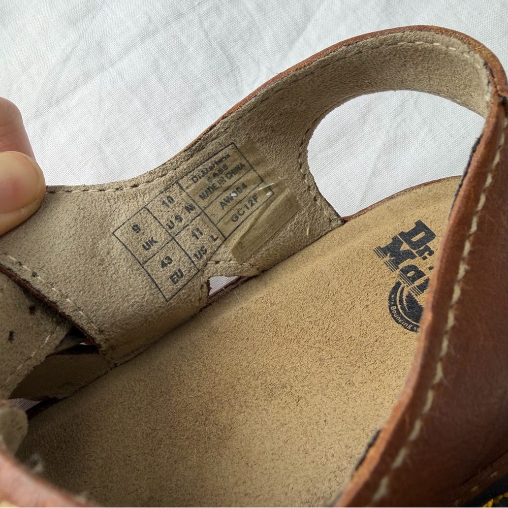 Dr Martens Vintage Y2K Chunky Sandals Women 11Brown Leather Slingback 5A85 EU 43 - Picture 7 of 16